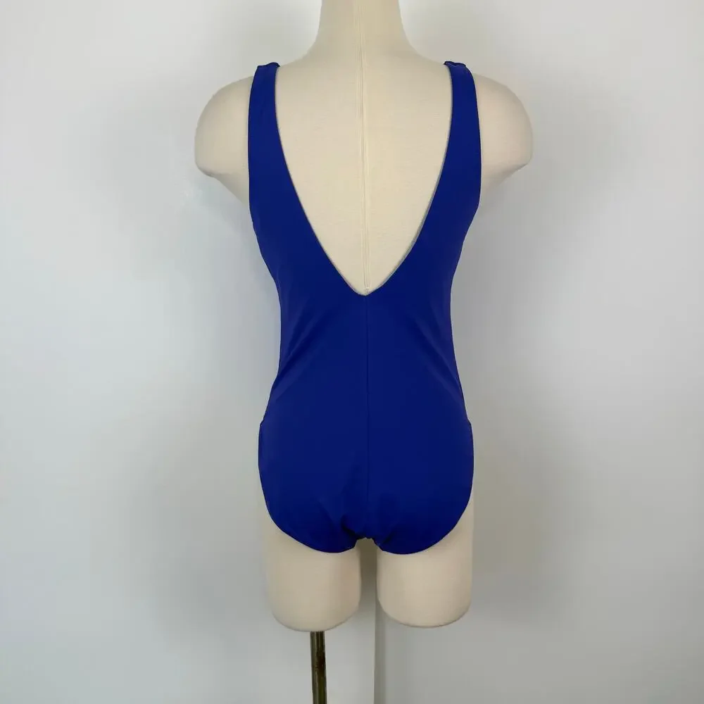 Athleta Seychelles One-Piece Swimsuit with Built-In Shelf Bra in Yacht Blue M
